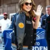 Mariska Hargitay Black Varsity Jacket