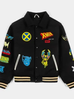 Marvel Team X Men Black Varsity Jacket