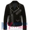 Men’s Black Studded Suede Biker Jacket