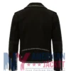Men’s Black Suede Studded Biker Jacket