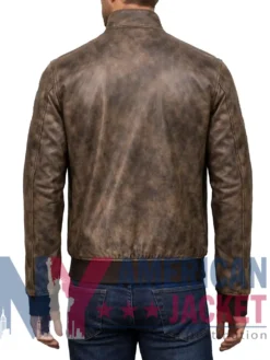 Men's Bomber Leather Distressed Jacket