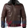 Men's Pilot Style Dark Brown Shearling Fur Jacket