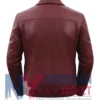Men's Vertical-Paneled Bomber Leather Jacket