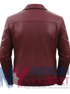 Men's Vertical-Paneled Bomber Leather Jacket
