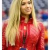 NFL Gracie Hunt Red Leather Jacket