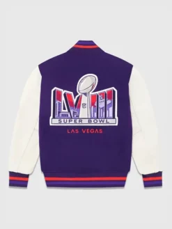 NFL Super Bowl Purple and white Varsity Jacket