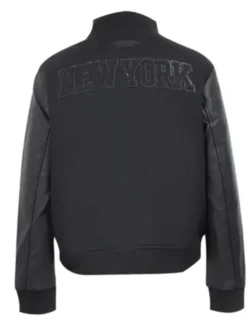 NY Knicks Triple Black Varsity Wool Jacket