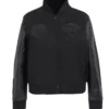 NY Knicks Triple Black Varsity Wool-Leather Jacket