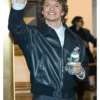 NYC 2026 Connor Storrie Black Leather Jacket