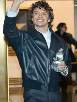 NYC 2026 Connor Storrie Black Leather Jacket