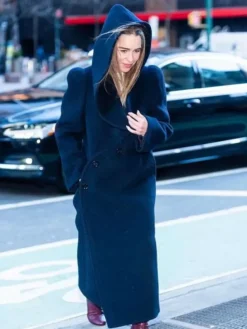 NYC 2026 Emilia Clarke Blue Coat