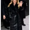NYC 2026 Holly Hunter Fur Trim Black Coat