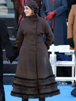 NYC Ceremonial Inauguration Rama Duwaji Fur Trim Coat