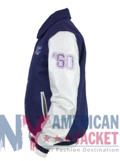 New England Navy Patriots Varsity Off White Jacket