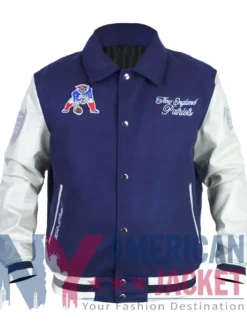 New England Patriots Navy and Off White Varsity Jacket