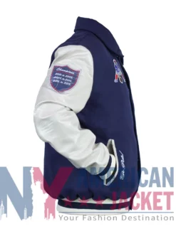 New England Patriots Navy and Varsity Off White Jacket