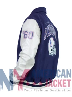 New England Patriots Varsity Navy and Off White Jacket