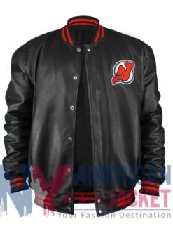 New Jersey Devils Black Bomber Leather Jacket