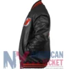 New Jersey Devils Black Leather Bomber Jacket