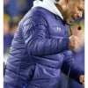 Notre Dame Marcus Freeman Blue Puffer Jacket