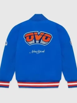 OVO x NBA Knicks Blue Varsity Jacket