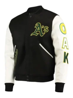 Oakland Athletics Black and White Varsity Jacket