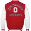 Ohio State University Bryce Harper Red and White Varsity Jacket