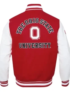 Ohio State University Bryce Harper Red and White Varsity Jacket