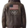 Olympics 2026 Team USA Leather brown Jacket