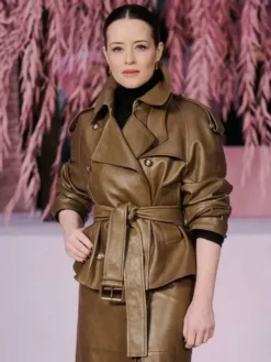 PFW 2026 Claire Foy Brown Jacket