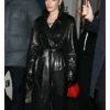 PFW 2026 Lily Allen Black Leather Coat