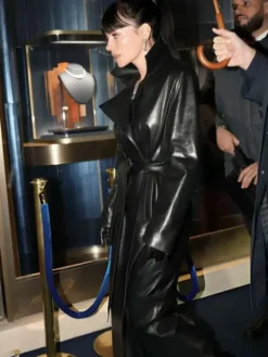 PFW 2026 Lily Allen Black Leather Coats
