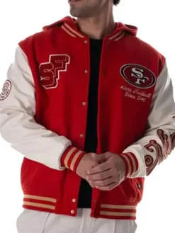 SF 49ers Hooded Lettermen Jacket
