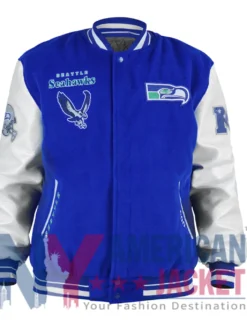 Seattle Seahawks Blue Letterman Jacket