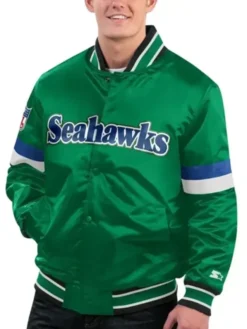 Seattle Seahawks Gridiron Classics Home Game Green Satin Jacket