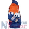 Shannon Sharpe Multicolor Leather Jacket with full-length sleeves and two outside pockets