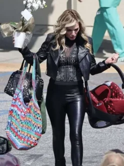 Tv Series Margo’s Got Money Troubles 2026 Shayanne Millet Black Cropped Leather Jacket