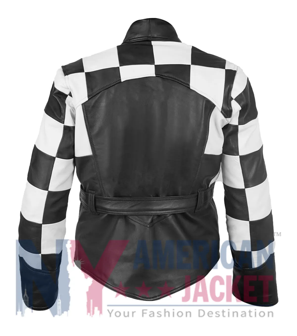 Sinners Hailee Steinfeld Black And White Checkered Jacket Back View
