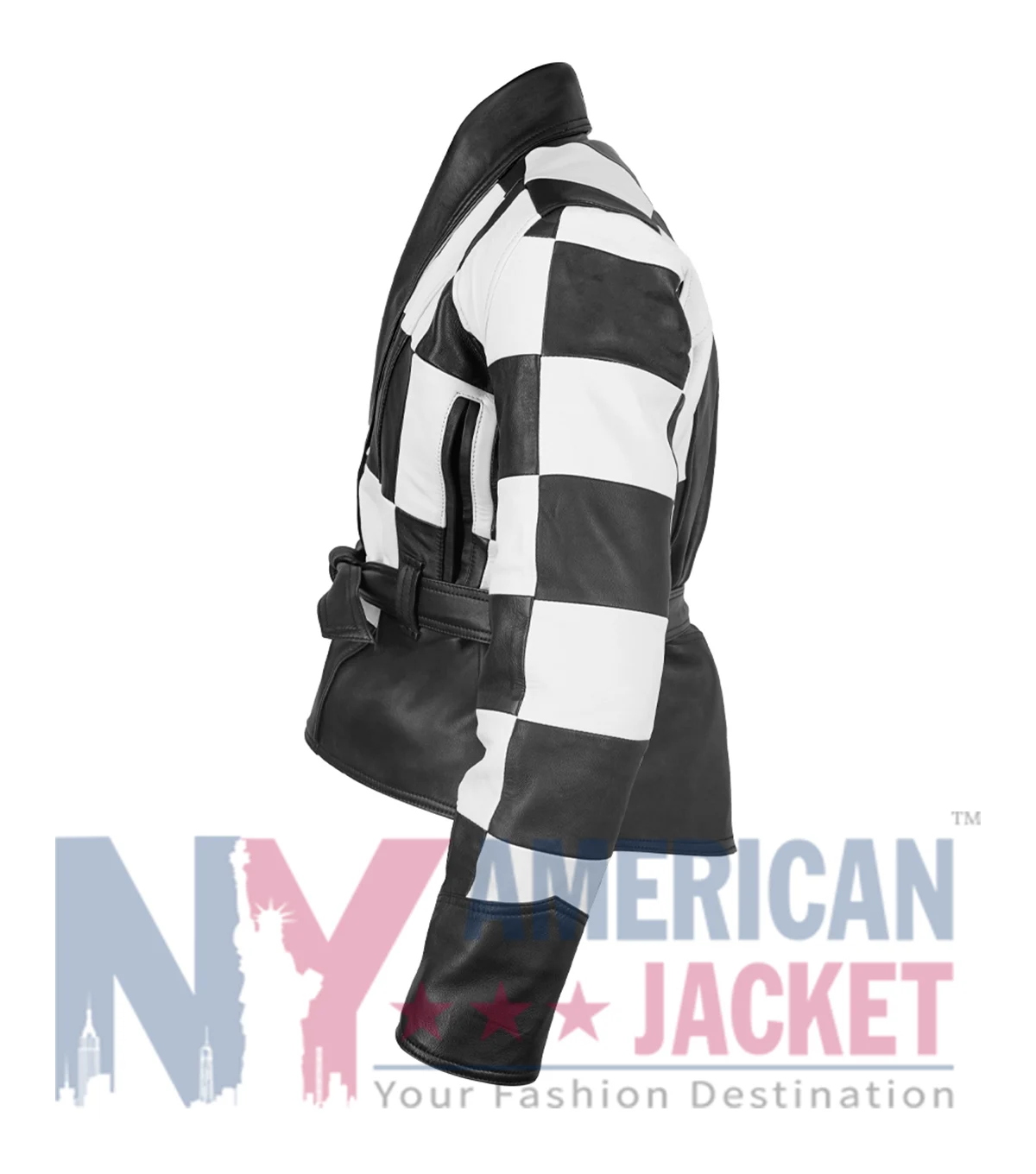 Sinners Hailee Steinfeld Checkered Black And White Jacket Left View