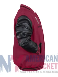 Star Trek Starfleet Academy 2026 Red And Black Varsity Jacket with Rib-Knitted Collar