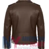 Stegaro Studded Leather Brown Biker Jacket