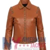 Stegaro Studded Leather Dark Brown Jacket