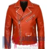 Stegaro Studded Real Leather Biker Jacket