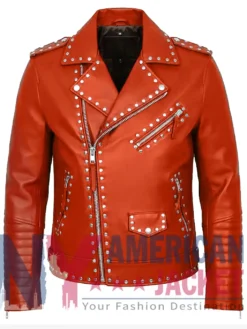 Stegaro Studded Real Leather Biker Jacket