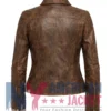 Stegaro Women's Brown Leather Distressed Jacket