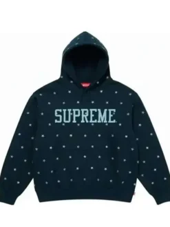 Supreme Stars Studded Blue Hoodie