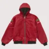 Supreme Vanson Leather Hooded Red Jacket