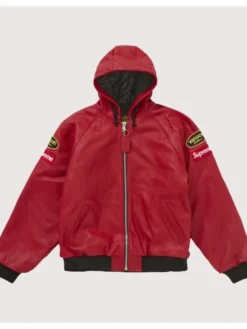 Supreme Vanson Leather Hooded Red Jacket