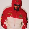 Supreme fox racing puffer red and white jacket