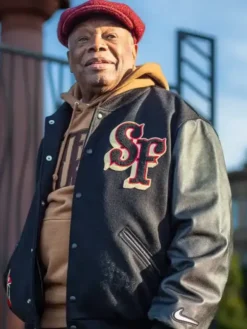 TRUE x Nike x San Francisco 49ers Destroyer varsity jacket black
